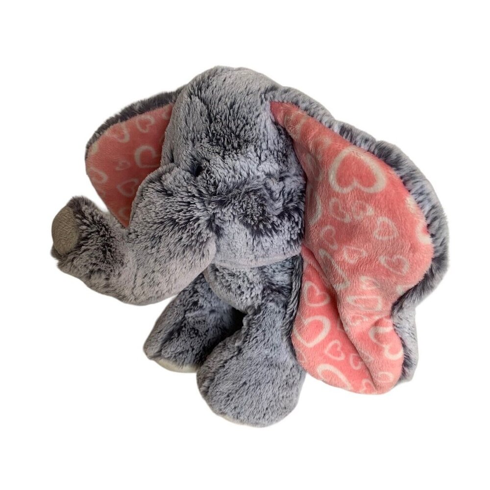 Aurora Gray Elephant Pink Heart Ears Plush‎ Stuffed Animal 12" Valentine Love 20